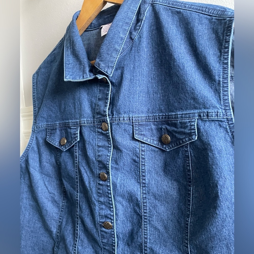 Vintage Alia Plus denim vest-Size 24W - Picture 3 of 11